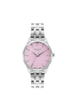 Lee Cooper Women's Watch Analog, Pink Dial Silver Metal Band, LC07833.380