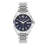 Lee Cooper Men's Watch Analog, Dark Blue Dial Silver Metal Band, LC07839.390