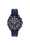 Lee Cooper Men's Multifunction Watch Analog, Black Dial Blue Leather Strap, LC07848.699