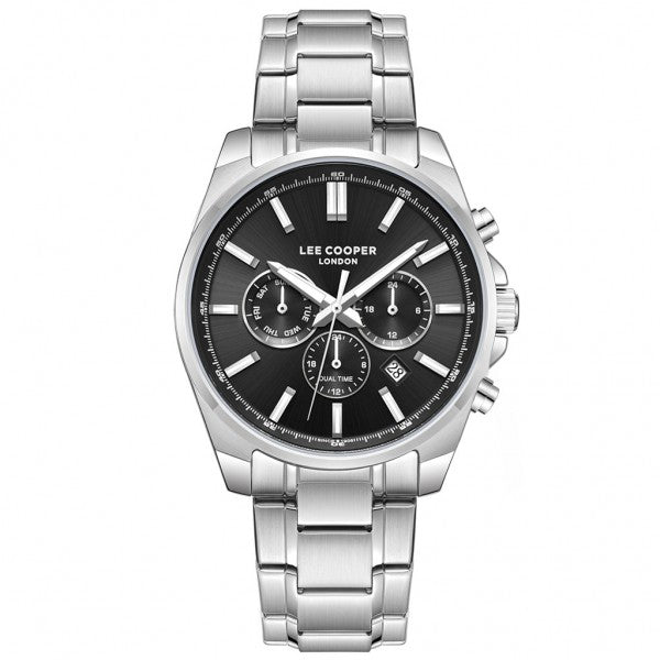 Lee Cooper Men's Multifunction Watch with Black Dial and Stainless Steel Band, LC08355.350