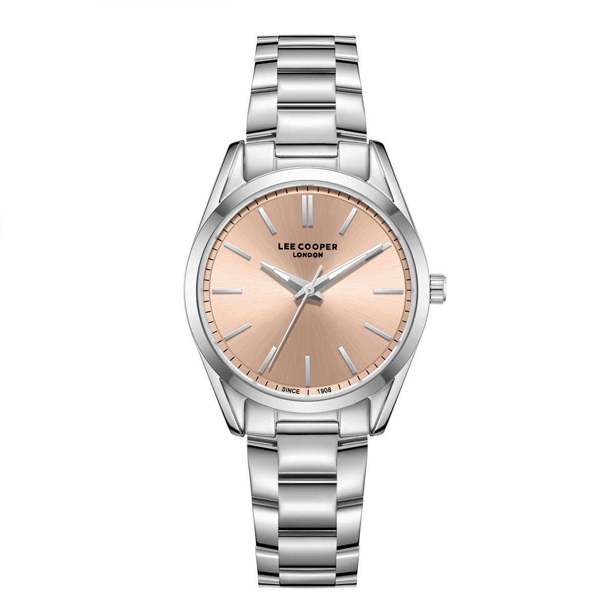 Lee Cooper Women's Analog Watch with Rose Gold Dial and Stainless Steel Band, LC08356.301