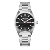 Lee Cooper Men's Date Analog Watch with Gunmetal Black Dial and Stainless Steel Band, LC08363.350