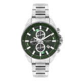 Lee Cooper Men's Watch Analog, Green Dial Silver Metal Band, LC07830.370 