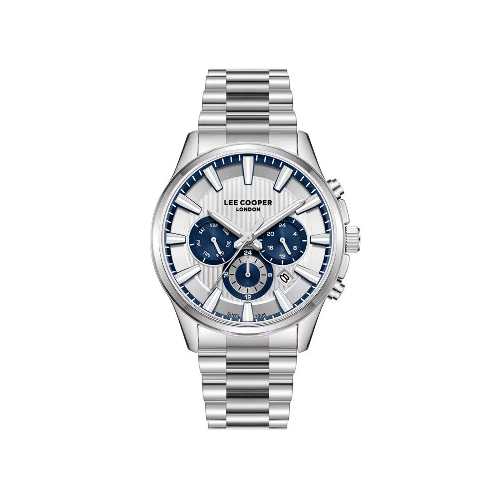 Lee Cooper Men's Multifunction Watch Silver Dial With Silver Metal Band,LC08216.330