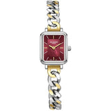Lee Cooper Women's Analog Watch with Red Mother Of Pearl Dial and Two Tone Stainless Steel Band, LC08384.280