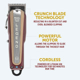 Wahl Professional 5 Star Legend Cordless Hair Clipper, Professional, 08594-026|