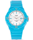 Casio, Womenâ€™s Watch Analog, White Dial Blue Resin Band, LRW-200H-2E3VDF