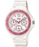 Casio, Womenâ€™s Watch Analog, White Dial White Resin Band, LRW-250H-4AVDF