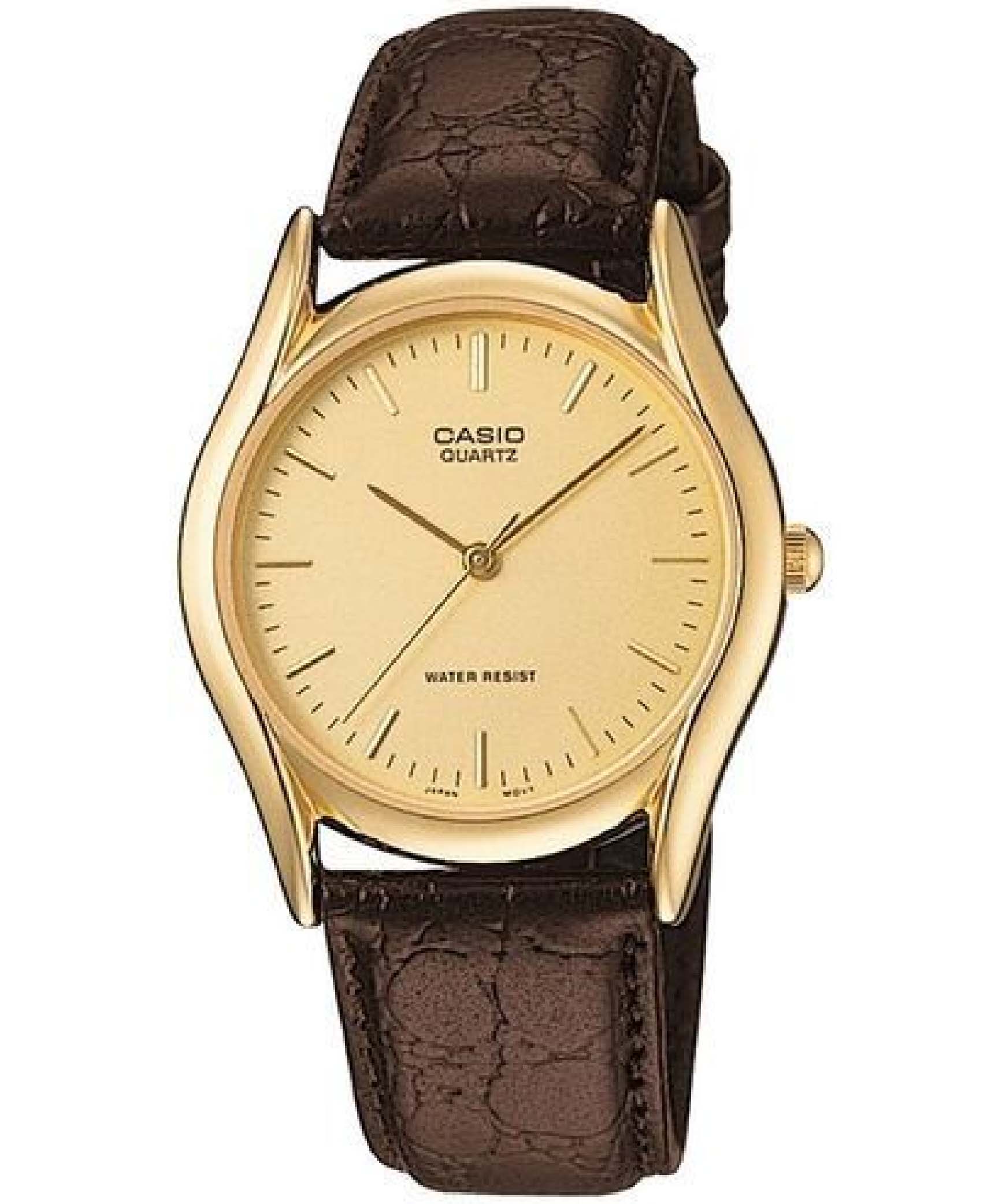 Casio, Women’s Watch Analog, Gold Dial Brown Leather Band, LTP-1094Q-9ARDF
