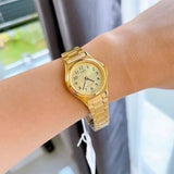 Casio Women's Watch Analog, Gold Dial Gold Stainless Steel Strap, LTP-1130N-9BRDF