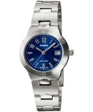 Casio, Womenâ€™s Watch Analog, Blue Dial Silver Stainless Band, LTP-1241D-2A2DF