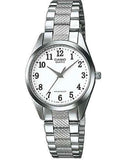 Casio, Women’s Watch Analog, White Dial Silver Stainless Band, LTP-1274D-7BD