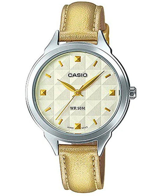 Casio men analog watch, white dial with comfortable strap, model CS-LTP-1392L-9AVDF, Bahrain