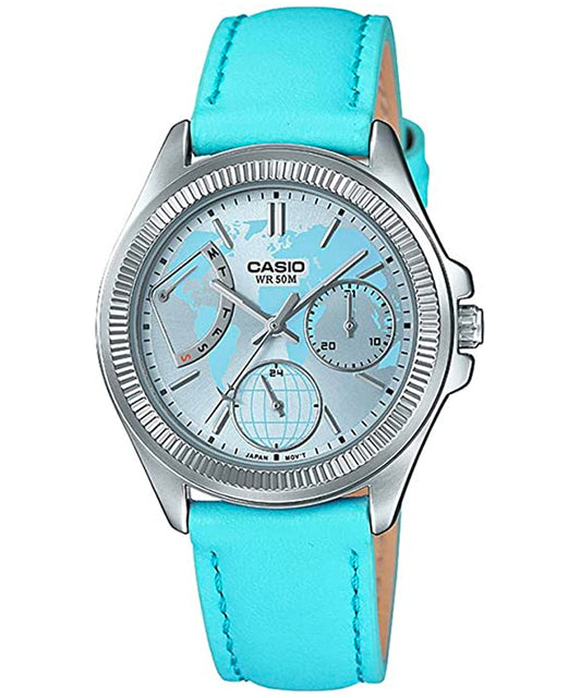 Casio men analog watch, blue dial with comfortable strap, model CS-LTP-2089L-2AVDF, Bahrain