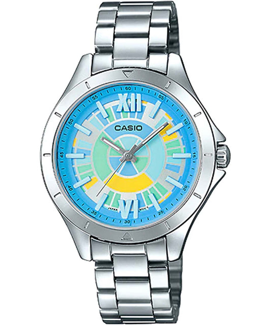 Casio men analog watch, blue dial with comfortable strap, model CS-LTP-E129D-2ADF, Bahrain
