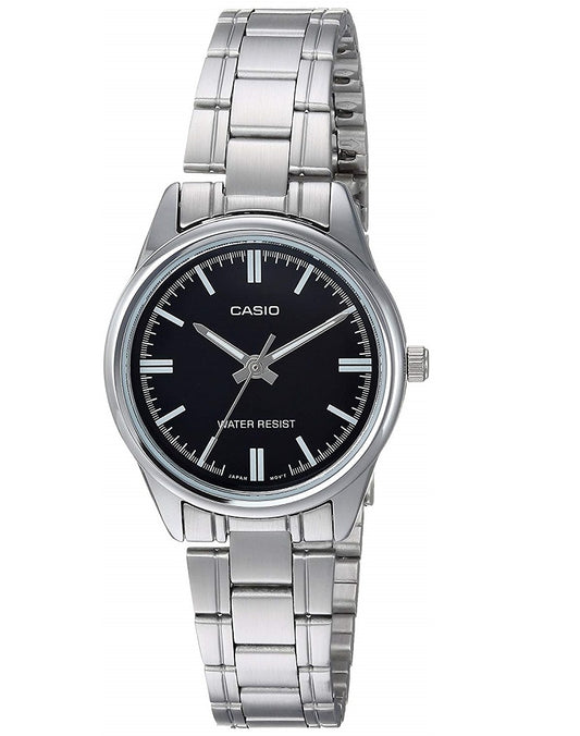Casio men analog watch, black dial with comfortable strap, model CS-LTP-V005D-1AUDF, Bahrain