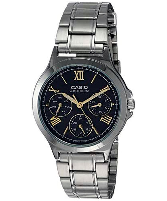 Casio men analog watch, black dial with comfortable strap, model CS-LTP-V300D-1A2UD, Bahrain