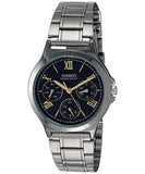 Casio, Womenâ€™s Watch Analog, Black Dial Silver Stainless Band, LTP-V300D-1A2UDF