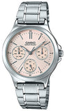 Casio, Womenâ€™s Watch Analog, White Dial Silver Stainless Band, LTP-V300D-4AUDF