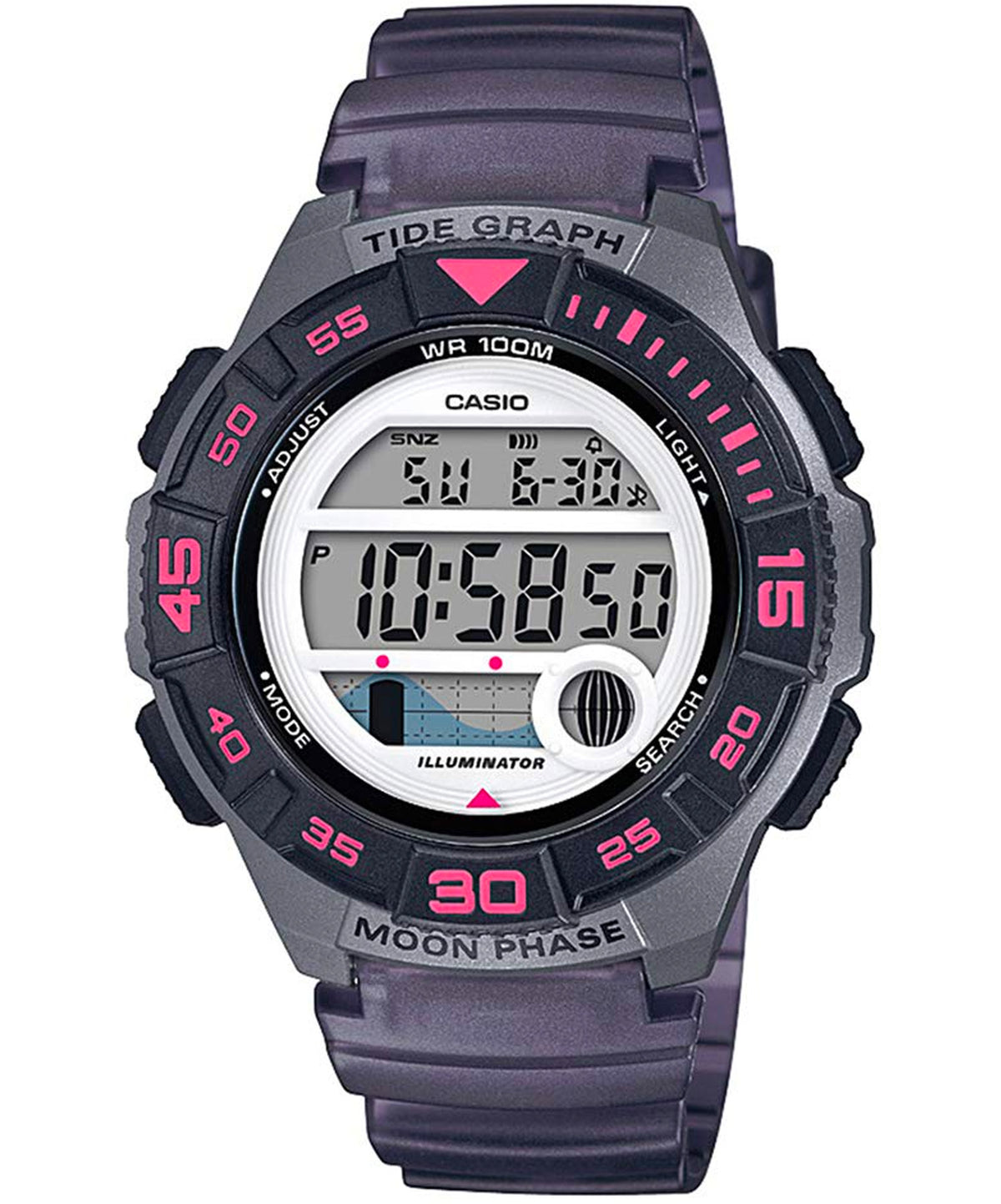 Casio, Womenâ€™s Watch Digital, Grey Dial Grey Resin Band, LWS-1100H-8AVDF
