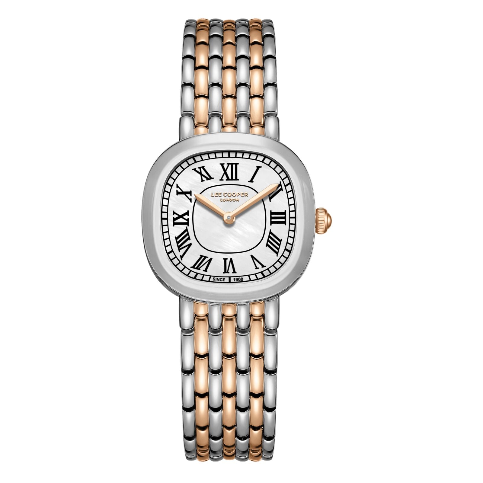 Lee Cooper Women's Watch Analog Mother of Pearl Dial with Two-Toned Stainless Steel Band, LC08159.520
