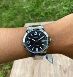 Casio Men's Watch Analog, Black Dial Silver Stainless Steel Strap, MTP-V004D-1B2UD product image