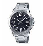 Casio Men's Watch Analog, Black Dial Silver Stainless Steel Strap, MTP-V004D-1B2UD product image