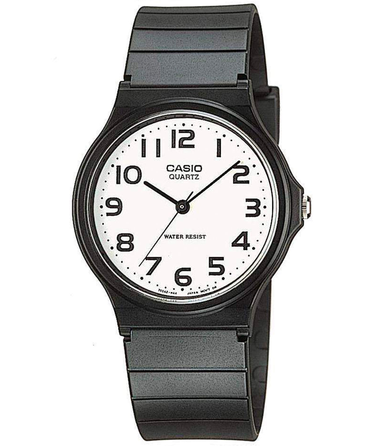 Casio, Men’s Watch Analog, White Dial Black Resin Band, MQ-24-7B2LDF 