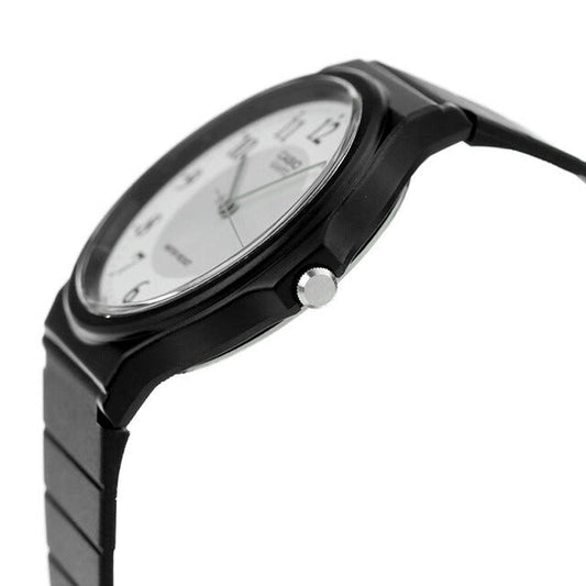 Casio Men's Watch Analog, White Dial Black Resin Strap, MQ-24-7B3DF