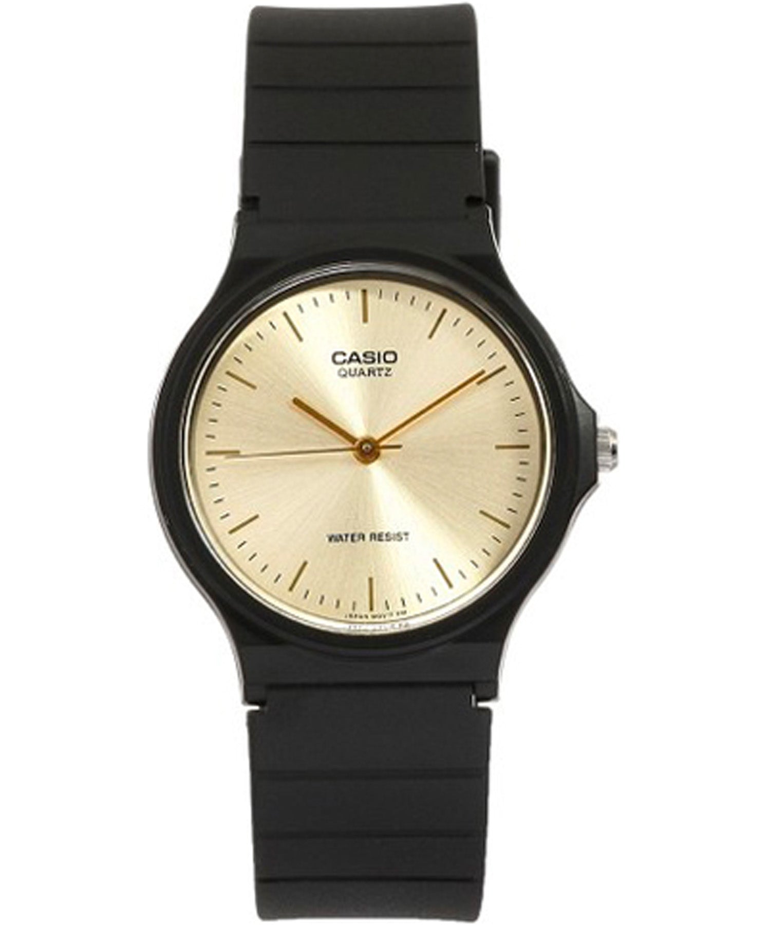 Casio, Menâ€™s Watch Analog, Silver Dial Black Resin Band, MQ-24-7ELDF