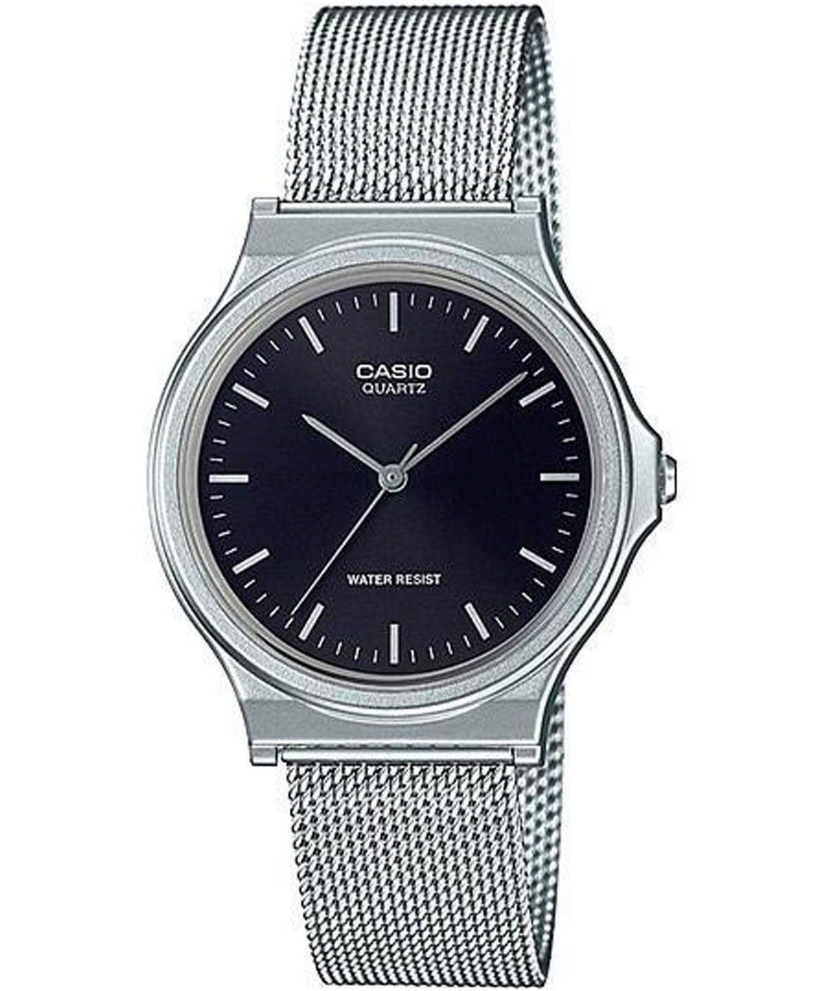 Casio, Men’s Watch Analog, Black Dial Silver Stainless Band, MQ-24M-1EDF