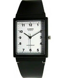 Casio, Menâ€™s Watch Analog, White Dial Black Resin Band, MQ-27-7BDF