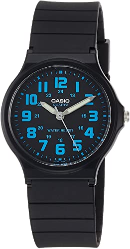 Casio, Menâ€™s Watch Analog, Black Dial Black Resin Band, MQ-71-2BDF