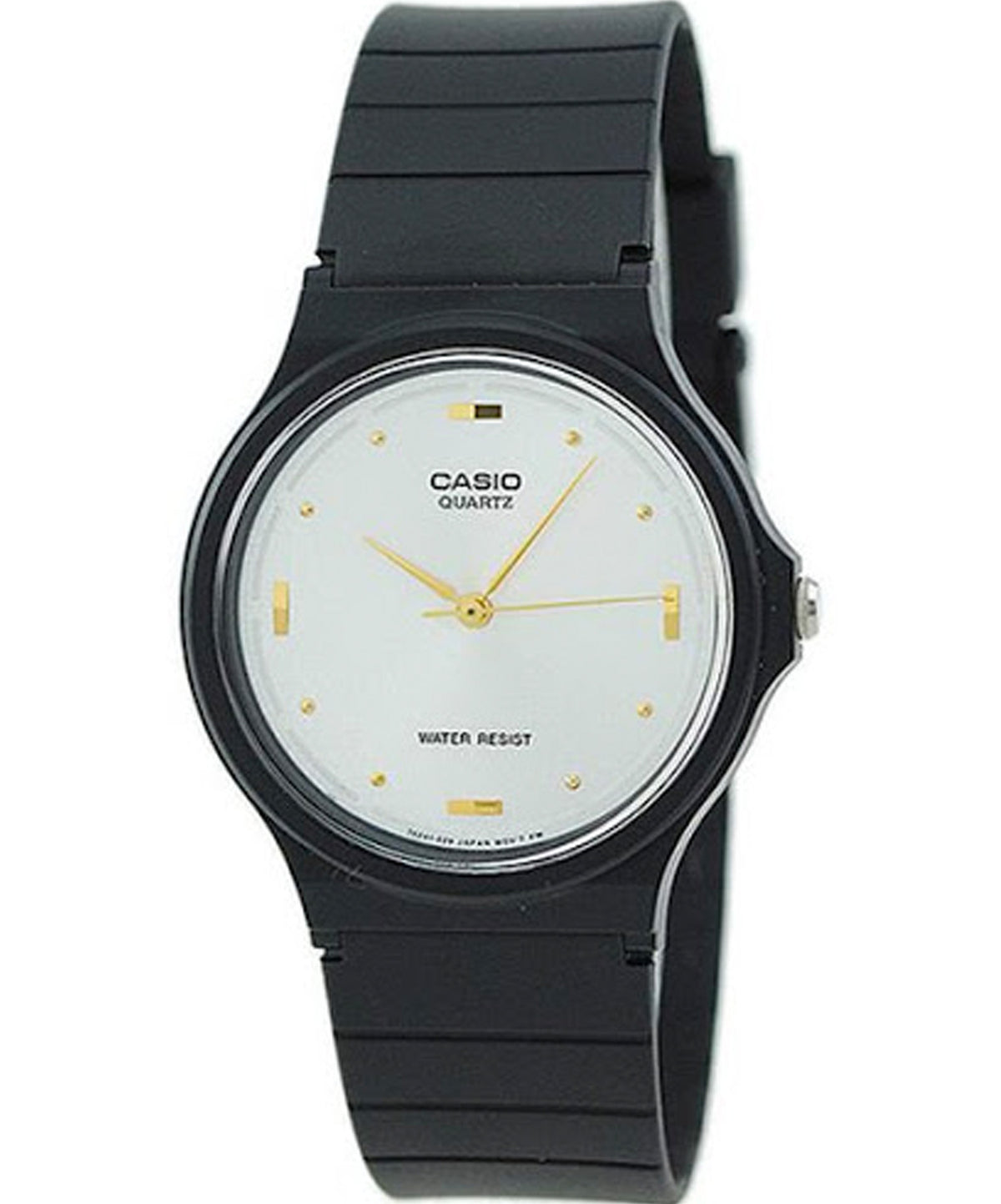 Casio, Menâ€™s Watch Analog, White Dial Black Resin Band, MQ-76-7A1LDF,