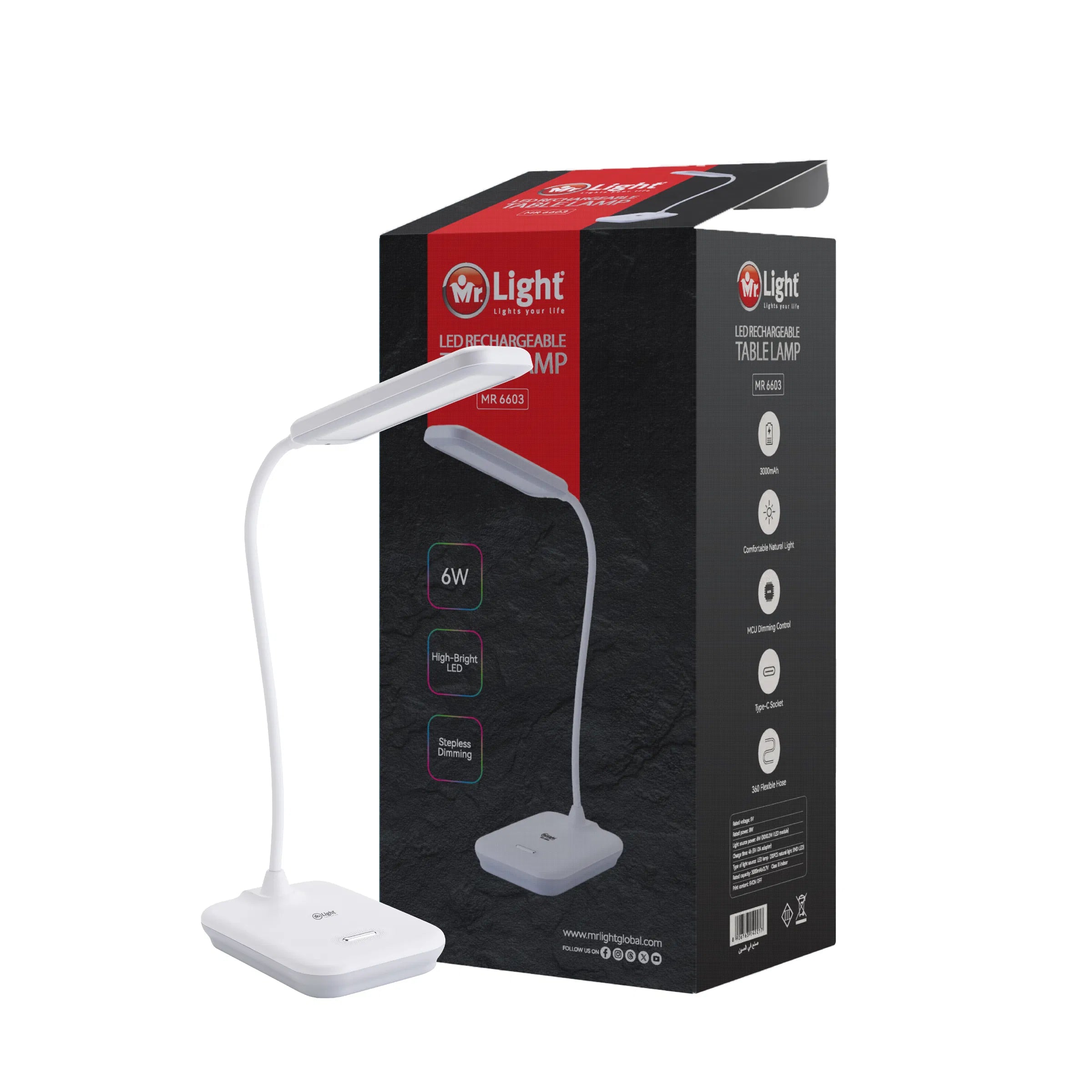 Mr.Light LED Rechargeable Table Lamp, MR6603
