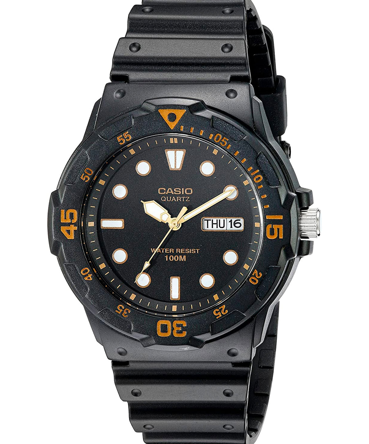 Casio, Menâ€™s Watch Analog, Black Dial Black Resin Band, MRW-200H-1EVDF