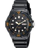 Casio, Menâ€™s Watch Analog, Black Dial Black Resin Band, MRW-200H-1EVDF