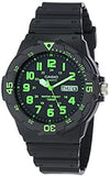 Casio, Menâ€™s Watch Analog, Black Dial Black Resin Band, MRW-200H-3BVDF