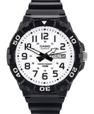 Casio, Menâ€™s Watch Analog, White Dial Black Resin Band, MRW-210H-7AVDF