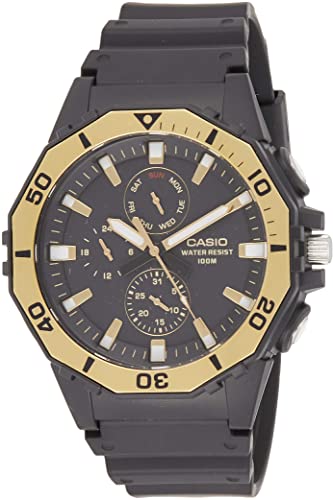 Casio men analog watch, black dial with comfortable strap, model CS-MRW-400H-9AVDF, Bahrain