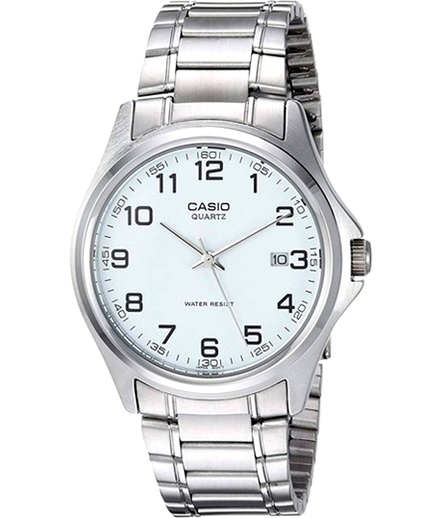 Casio, Men’s Watch Analog, White Dial Silver Stainless Band, MTP-1183A-7BDF