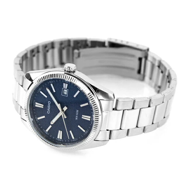 Casio Men's Watch Analog Blue Dial With Stainless Steel Band, MTP-1302DA-2A1VDF