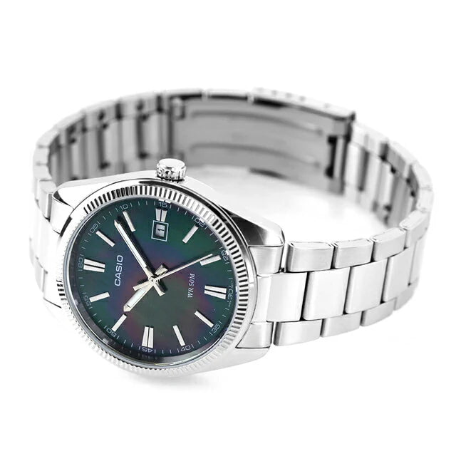 Casio Men's Watch Analog Mother Of Pearl Dial with Stainless Steel Band, MTP-1302DS-1AVDF