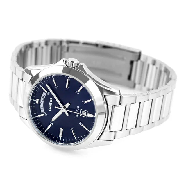 Casio Men's Watch Analog Blue Dial With Stainless Steel Band, MTP-1370D-2A2VDF