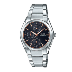 Casio Men s Watch Analog Black Dial Brown Leather Band MTP 1405D 1A Kewalrams