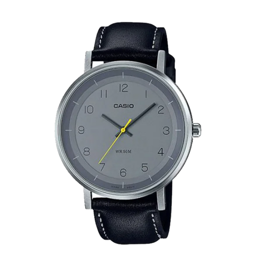 Casio men analog watch, grey dial with comfortable strap, model CS-MTP-E139L-8BVDF, Bahrain