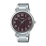 Casio, Men's Watch Analog, Brown Dial Silver Stainless Steel Band, MTP-E145D-5B1DF