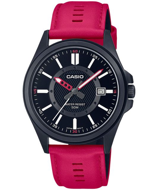 Casio men analog watch, black dial with comfortable strap, model CS-MTP-E700BL-1EVD, Bahrain