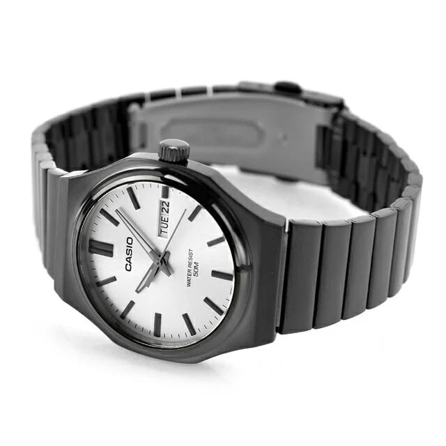 Casio Men's Watch Digital Dial Silver Dial with Grey Stainless Steel Band, MTP-E735B-7AVDF
