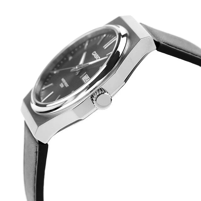 Casio Men's Watch Digital Dial Grey Dial with Black Leather Strap, MTP-E735L-8AVDF